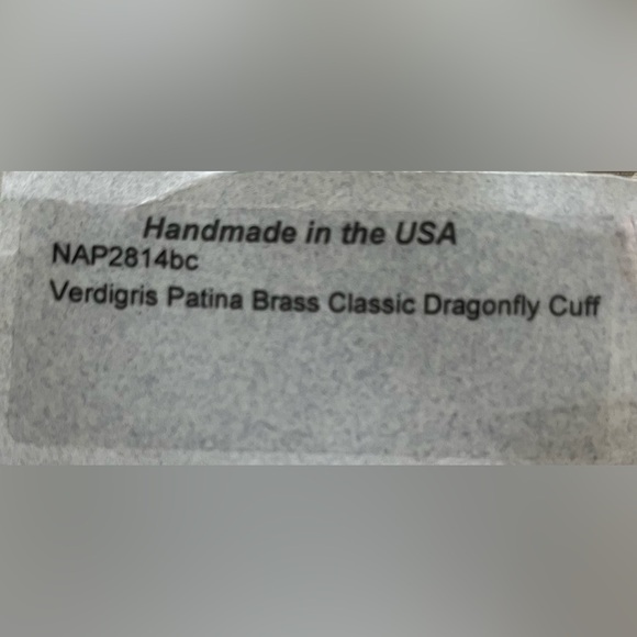 Elaine Coyne Collectible Artwear Verdigris Patina Brass Classic Dragonfly Cuff - Picture 3 of 8